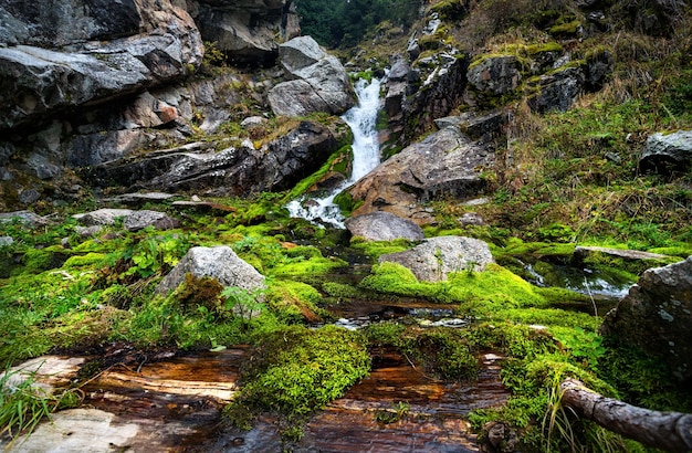 Beautiful waterfall in the mountains