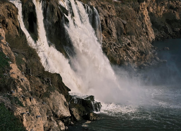 beautiful waterfall in the nature