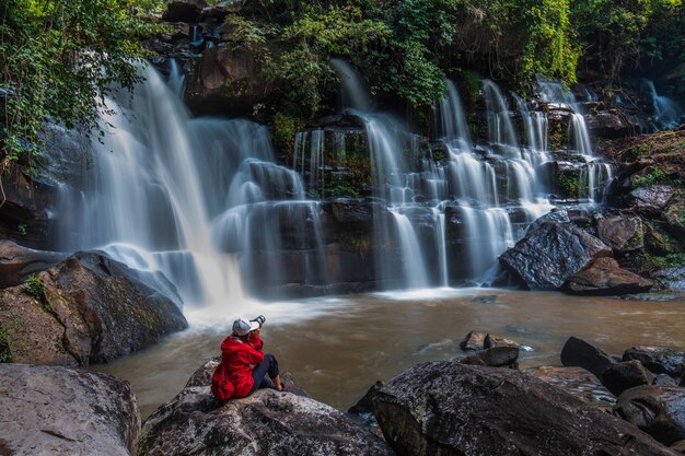 Beautiful waterfall in ThaiLand.