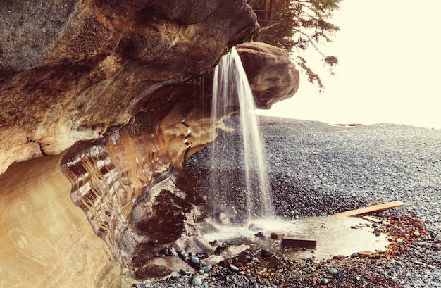 Beautiful waterfall in Vancouver island, Canada