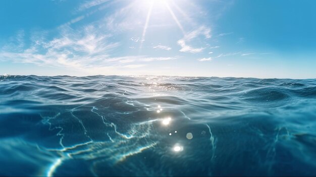 Beautiful wave with a sunset