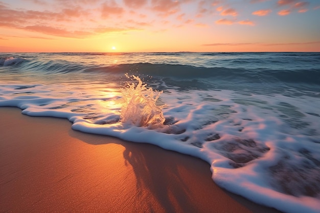 The beautiful waves that wash the sand of a beach