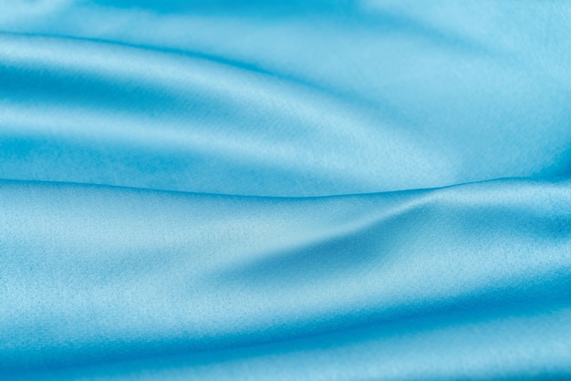 Photo beautiful wavy silk fabric in sky blue color