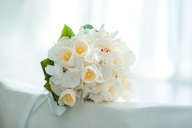 The beautiful wedding bouquet for the bride