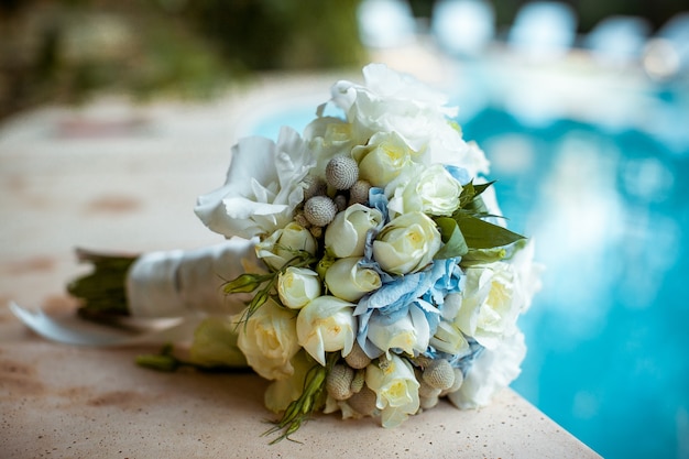 The beautiful wedding bouquet for the bride