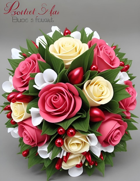 Beautiful wedding bouquet of roses