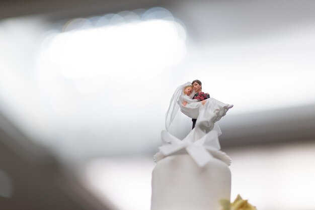 Beautiful wedding cake with blur background