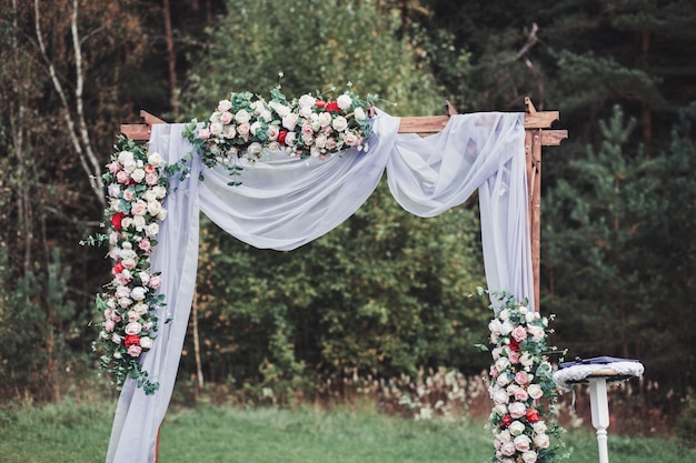 Beautiful wedding ceremony outdoors