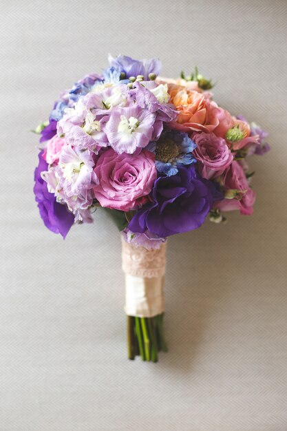 Beautiful wedding colorful bouquet for bride