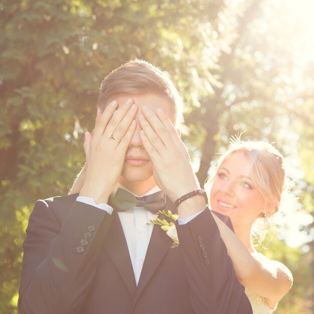 Photo beautiful wedding couple