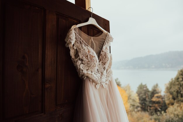 Beautiful wedding dress.