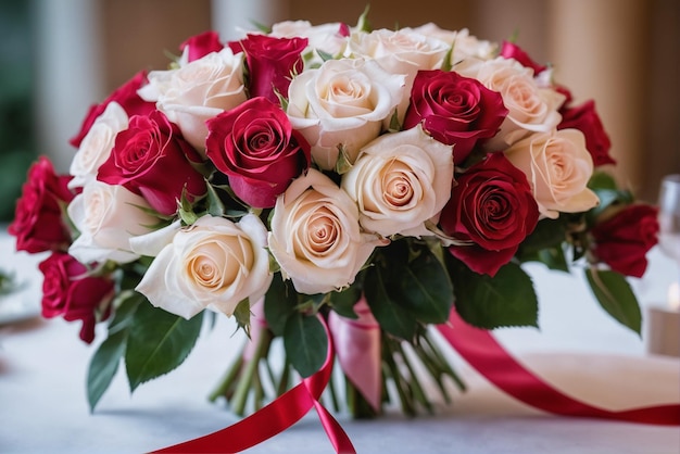 Foto un bellissimo bouquet di fiori da nozze.