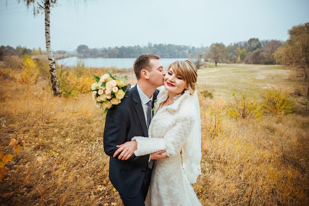 Beautiful  Wedding photosession on nature