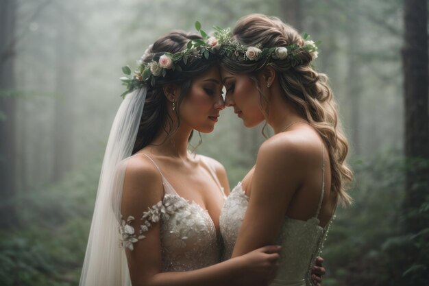 Beautiful wedding of two lesbian women