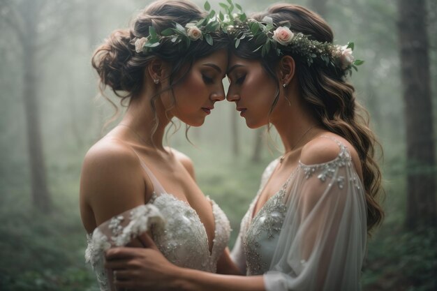 Beautiful wedding of two lesbian women