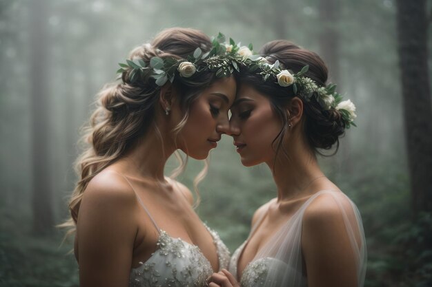 Beautiful wedding of two lesbian women