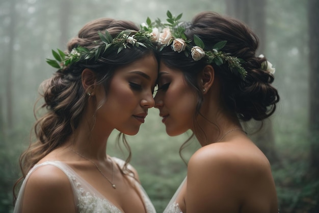 Beautiful wedding of two lesbian women