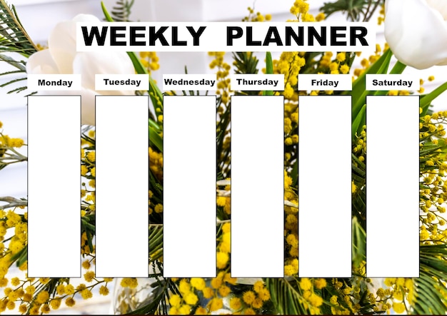Photo beautiful weekly planner school timetable education can be used as an organizer or calendar