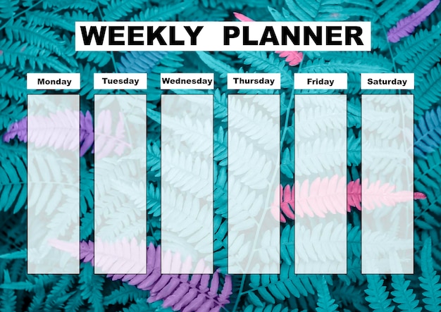 Photo beautiful weekly planner school timetable education can be used as an organizer or calendar