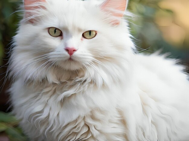 Photo beautiful white cat with great look generated ai