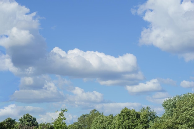 青い空に美しい白い雲