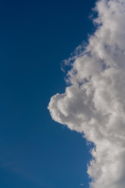 Beautiful white clouds on a bright blue background