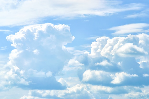 Beautiful white cumulus cloud with the blue sky