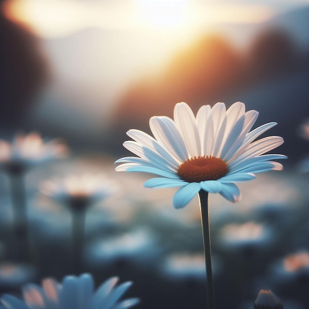 Beautiful white daisy flower in nature ai generated