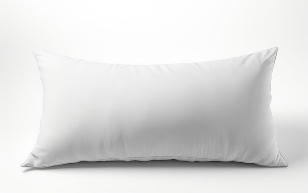 사진 흰색 배경에 고립 된 아름 다운 흰색 다운 베개