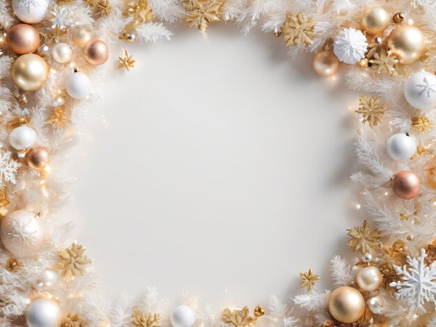 Photo beautiful white gold christmas background