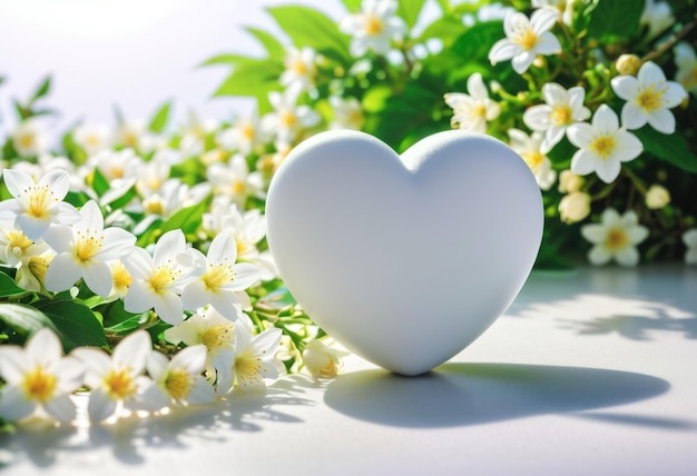 A beautiful white heart shaped with love