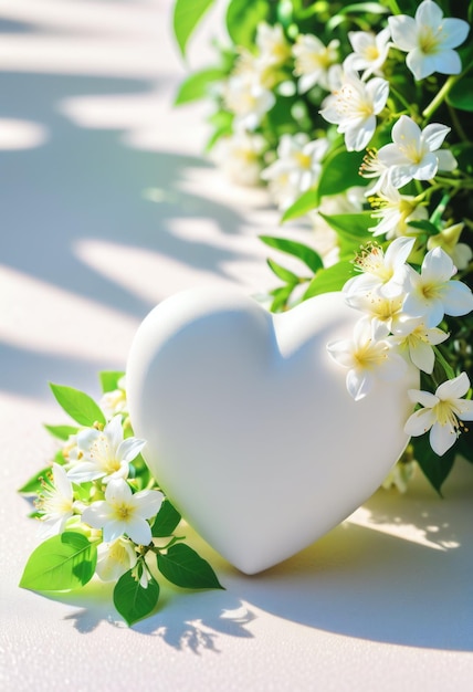 A beautiful white heart shaped with love