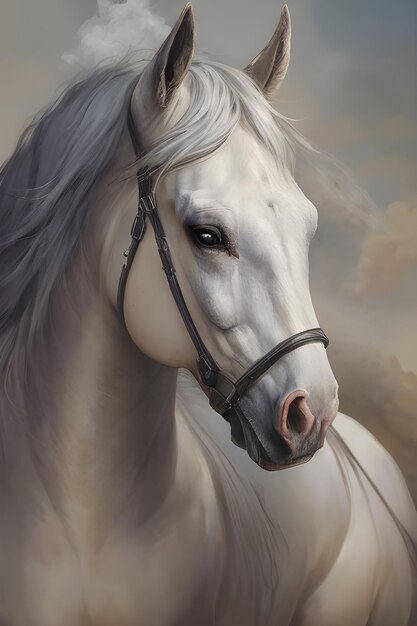 beautiful white horse