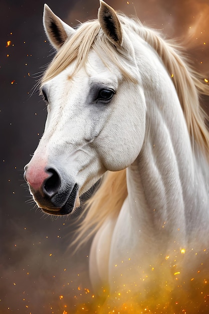 beautiful white horse