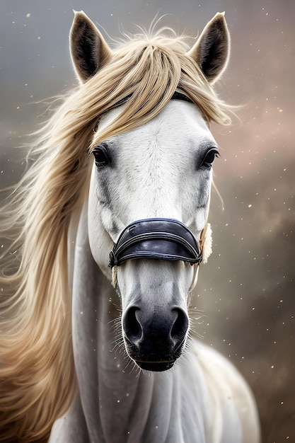 beautiful white horse