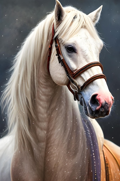 beautiful white horse