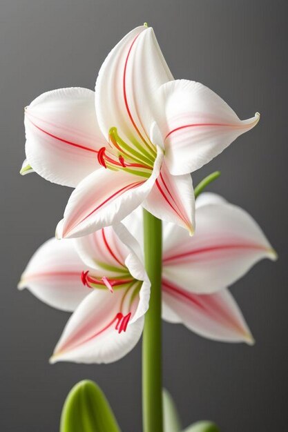 Photo beautiful white lily flowers field floral bloom background