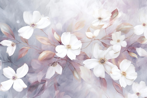 柔らかい色と背景のぼかしスタイルの美しい白いモクレンの花