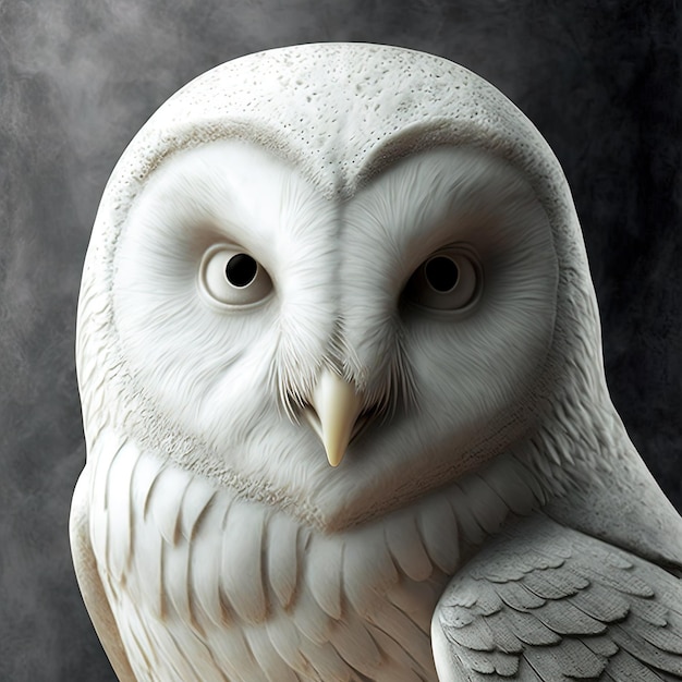 Beautiful white owl carved in white marble