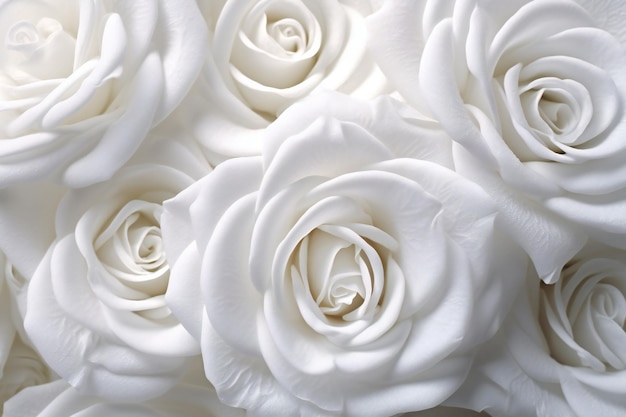 Beautiful white roses as background closeup Floral design