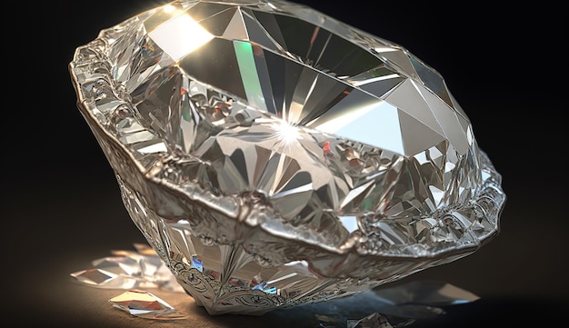 Beautiful white single diamond shape picture AI Generated image