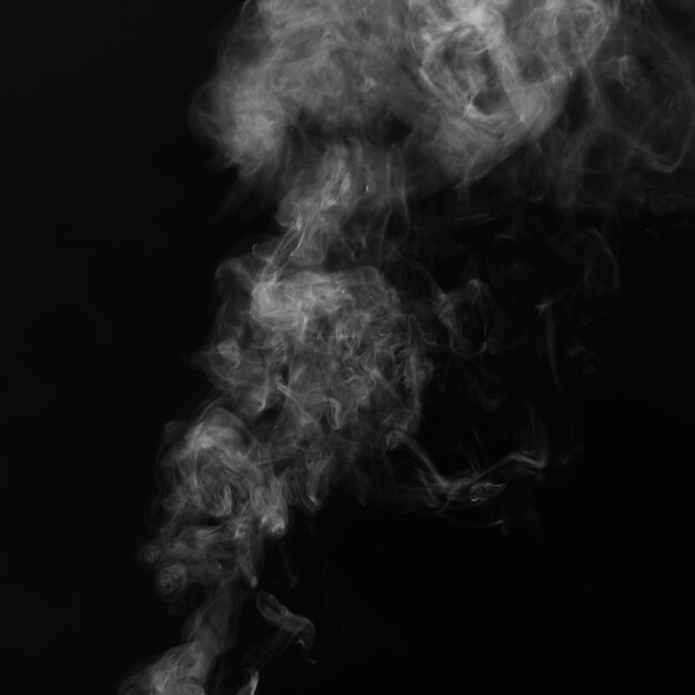 Beautiful White Smoke on black background