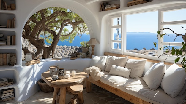 Beautiful white traditional greek house