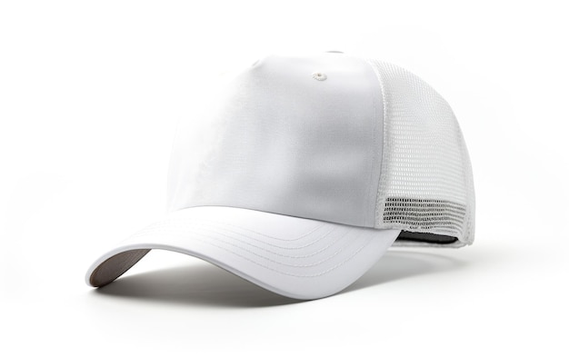 Photo beautiful white trucker hat isolated on white background