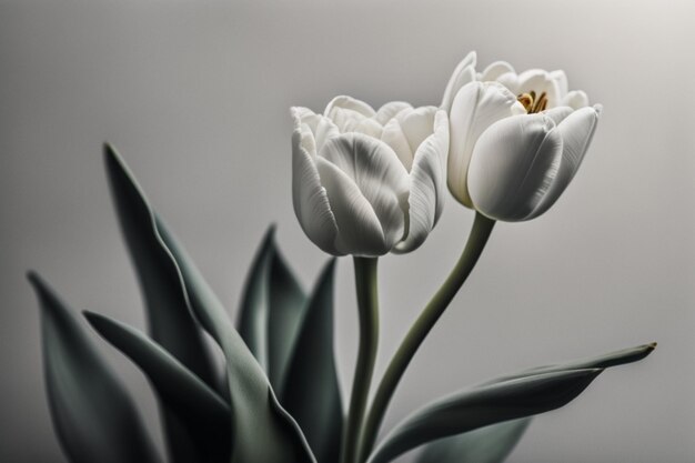 a beautiful white tulip bloom