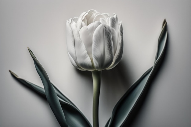 a beautiful white tulip bloom