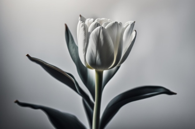 a beautiful white tulip bloom