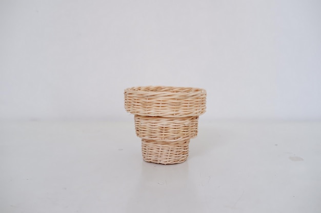 beautiful wicker basket as a background