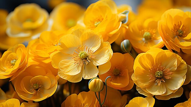 Beautiful wildflower meadow buttercups