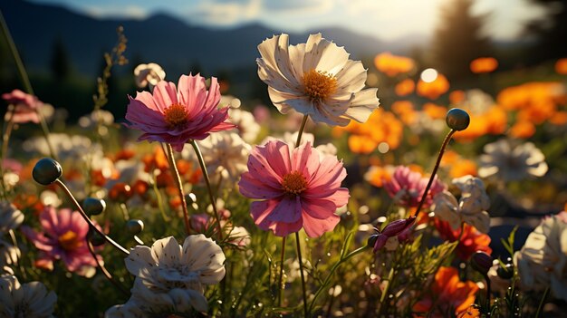 Foto un bellissimo prato di fiori selvatici